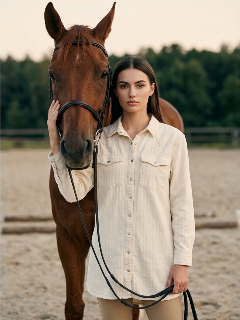 Universal Thread cream striped jean top or dress